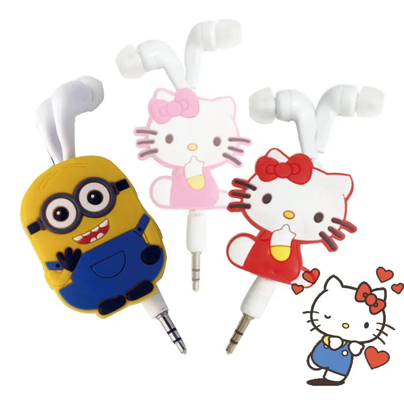 Мультяшные наушники 3 5 мм в уши earphoe Гадкий я Ститч Hello Kitty для Mp3 voor Minniinions Batman