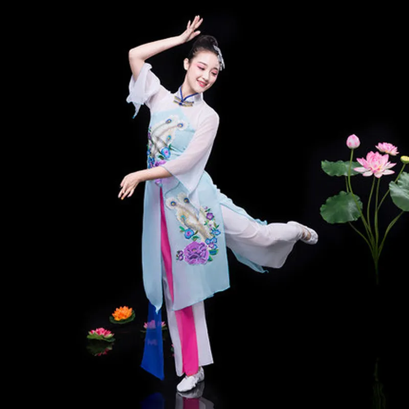 

Classical dance costume stand collar elegant Chinese style new modern dance costume square dance Yangge clothing women's suit