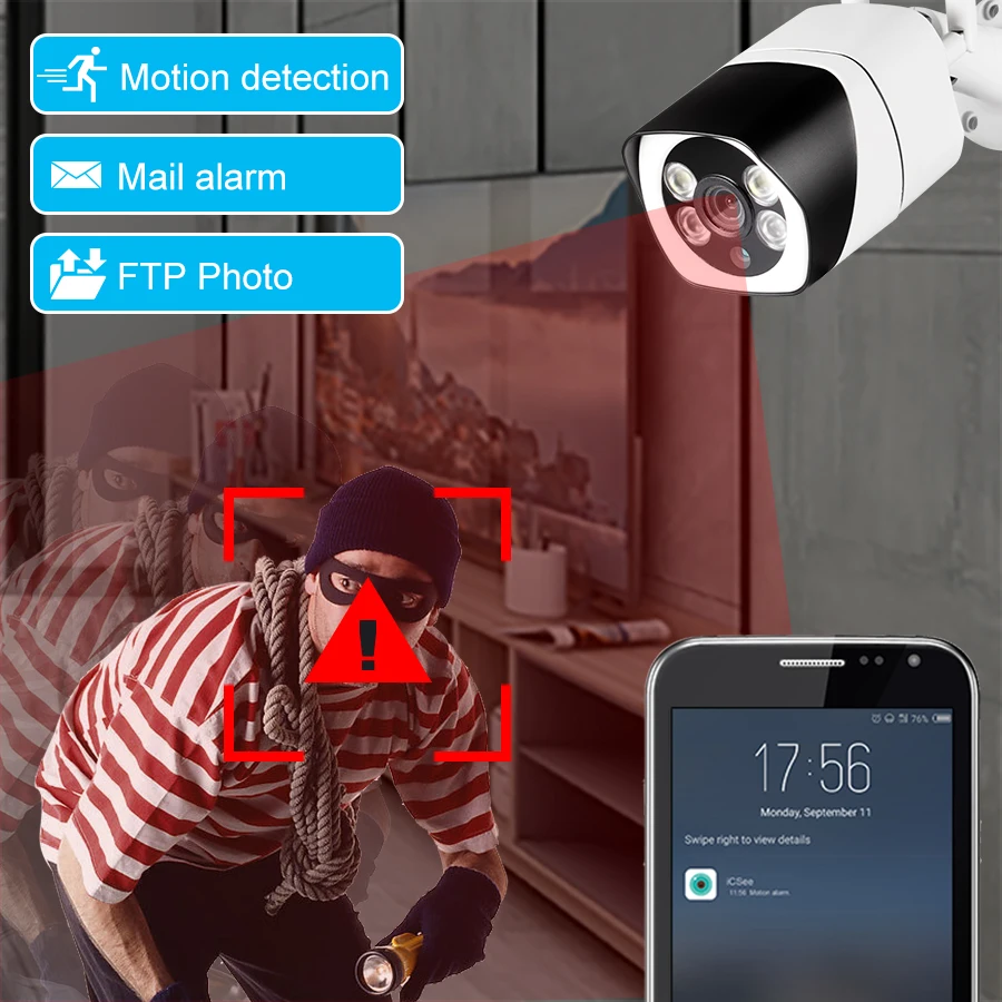Fuers HD 5MP Wifi IP камера 1080P Беспроводная Проводная CCTV цилиндрическая наружная