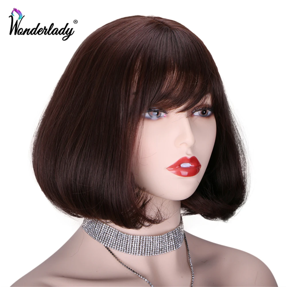 WonderLady синтетический коричневый парик короткий прямой Боб пепельный серый