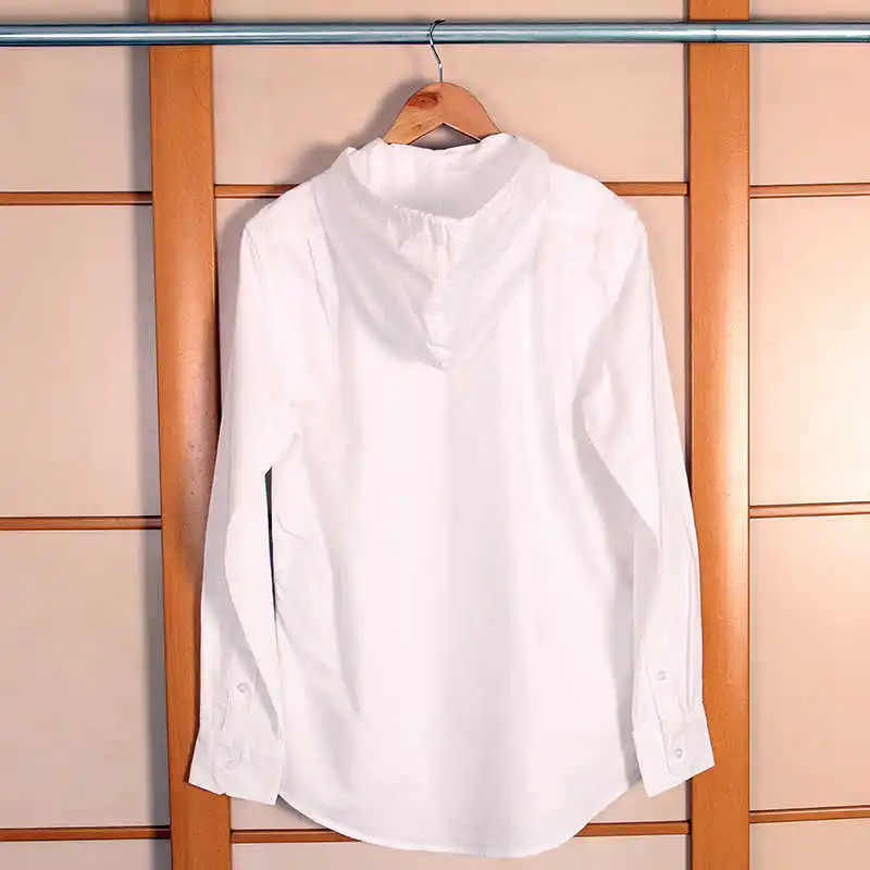 

2021 TB brand fashion shirts men long sleeve hooded oxford causal shirt zipper white summer hoodies slim fit men's shirts