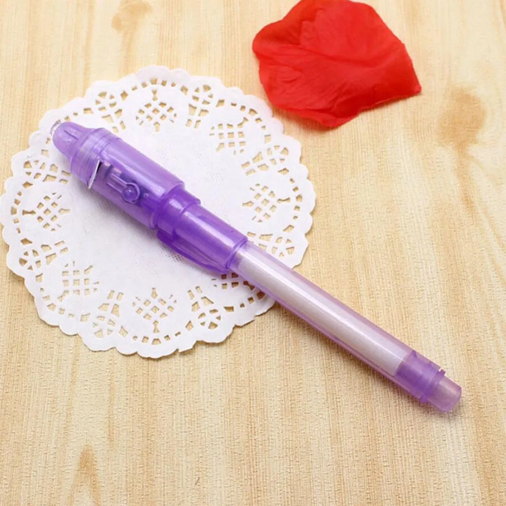 Мини Портативный чернила секрет маркер для белой доски Невидимый светодиодная