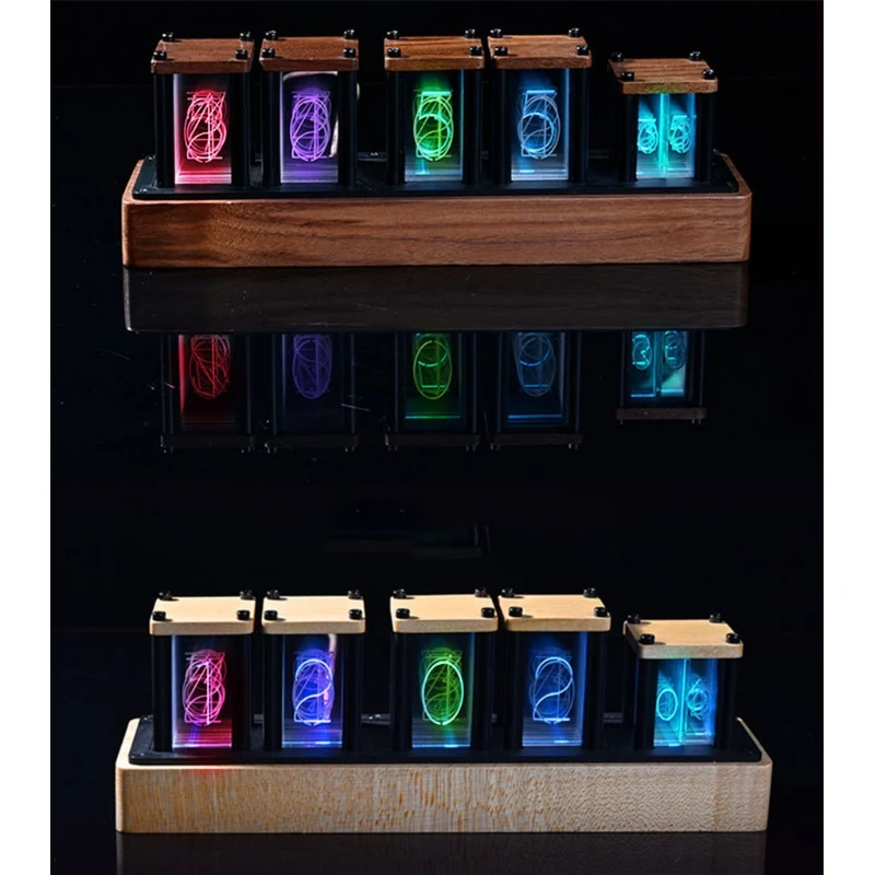 

Time tube Glow tube Quasi-glow tube clock LED digital solid wood Chinese night light Brightness adjustable