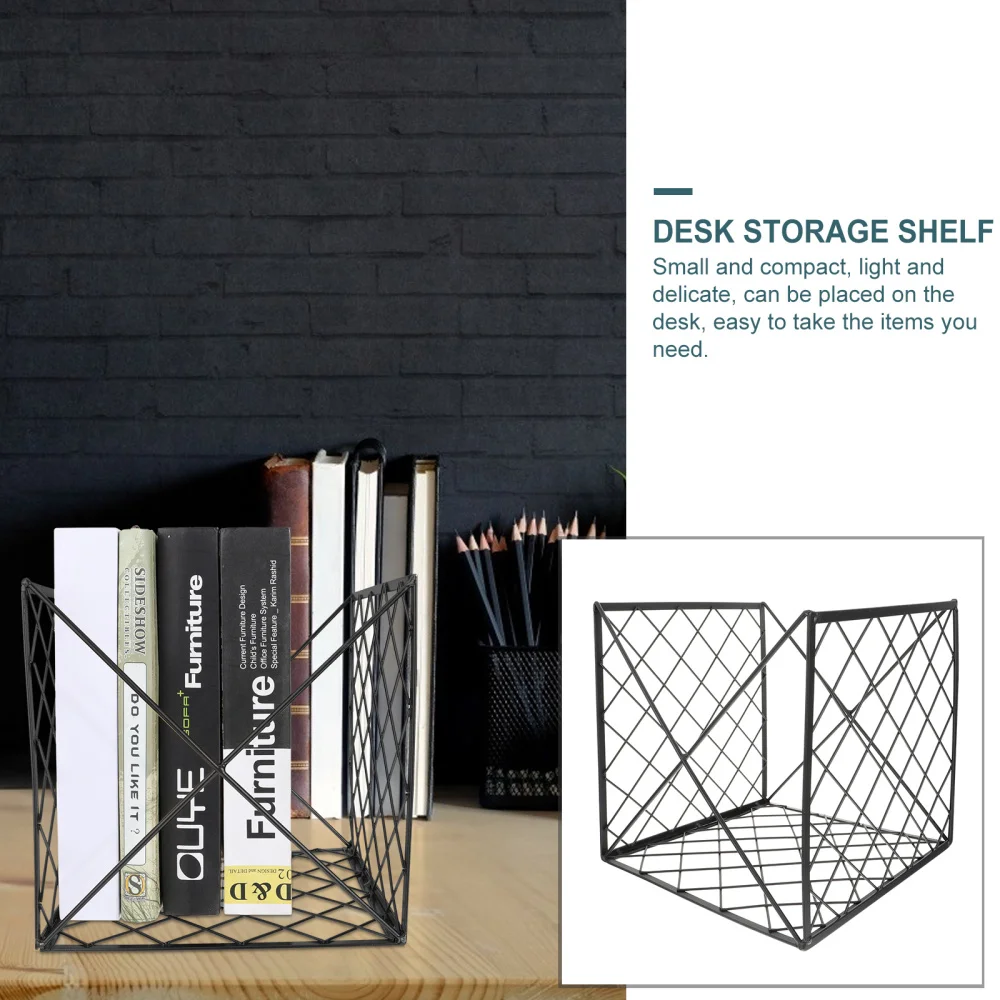 

1 Pc Iron Desktop Sort out Frame Office Files Storage Rack for Office Home