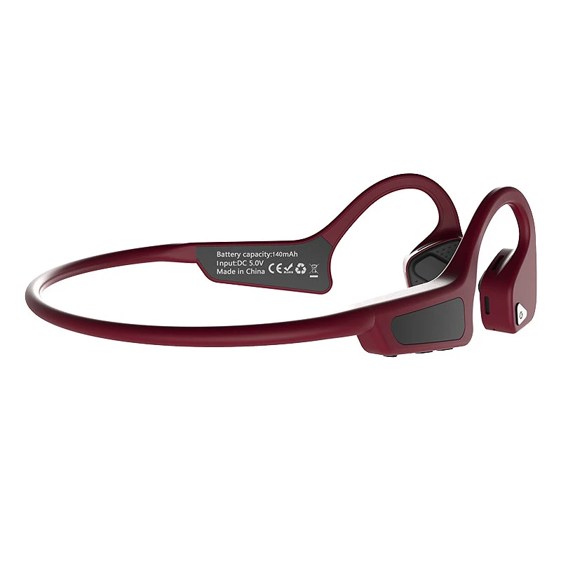 

Wireless Headset G18 Bone Conduction Bluetooth Headphones Sports Waterproof Headset for IOS Android with Mic Red