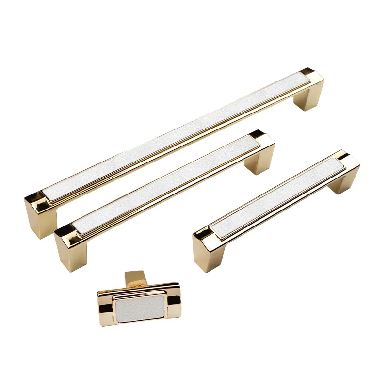 

1Pc Modern White Gold Handle Zinc Alloy Wardrob Dresser Pulls Wine Cabinet Knobs and Handles for Furniture Handle Hardware