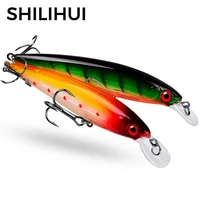 shilihui 1pc fishing lure 11cm 13 8g topwater minnow bait floating laser hard aritificial bass lures crankbait trout swimbait
