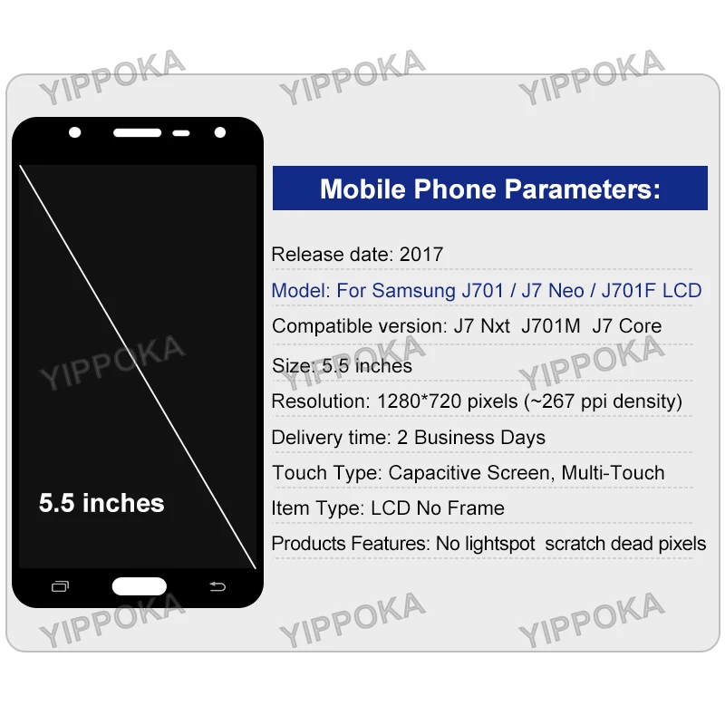 5.5" For Samsung Galaxy J7 neo J701 LCD Display Nxt Touch Screen Digitizer J701F J701M Core Replacement Parts |