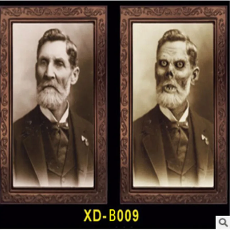 Фоторамка с изображением ужасов, линзовидная, 3D, для изменения лица, фоторамка, страшный портрет, хэллоуинская страшилка, праздничное украшение для вечеринок, реквизит - Цвет: As photo shows