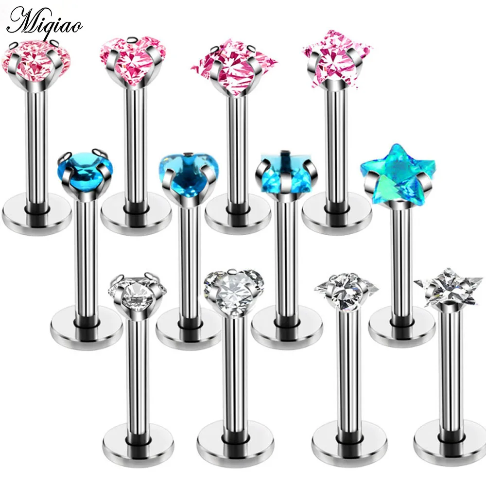 

Miqiao 4PCS/lot Piercing Jewelry Stainless Steel Lip Nail Nose Nail Internal Thread Earrings Body Jewelry Hot Sale