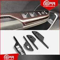 For Civic Type R FK8 2017+ Carbon Fiber Door Window Switch Trim (RHD only) FK8 Interior Glossy Carbon Inner Garnish Cover Part