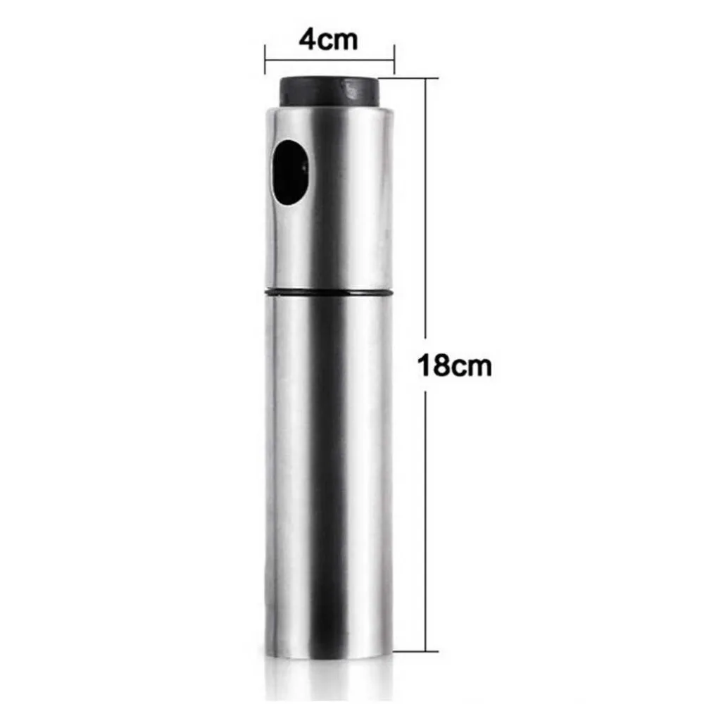 

1PC Stainless Steel Spray Oil Bottle Barbecue Stir Fry Oil Vinegar Spray Type Bottle Household Kitchen Tool 4*18cm