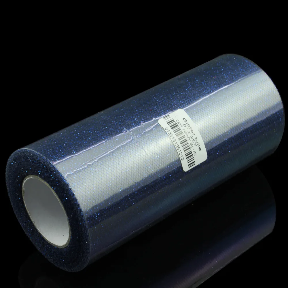 Темно Синий Блестящий тюль рулон 6 дюймов x 25 ярдов вечерние принадлежности с