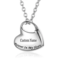 forever in my heart carved locket stainless steel cremation urn necklace for ashes urn jewelry memorial pendant for mom dad