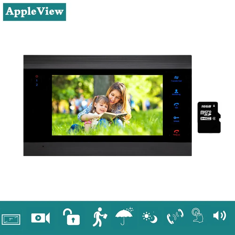 7 дюймов крытый монитор видео телефон двери дверной звонок Домофон Системы