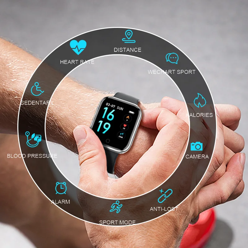 

T80 T80S Smart watch band IP68 waterproof smartwatch Dynamic heart rate blood pressure monitor for iPhone Android Sport Health