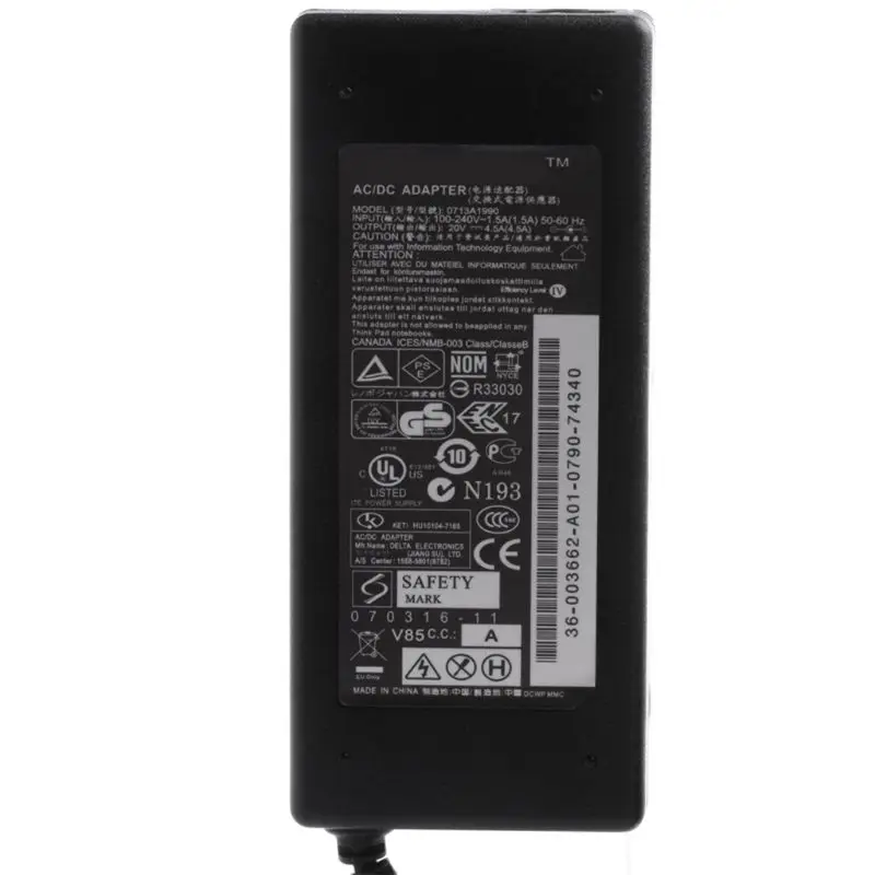 20V 4.5A 90W 5,5*2,5mm ноутбук адаптер переменного тока питания зарядное устройство для lenovo Прямая поставка поддержка