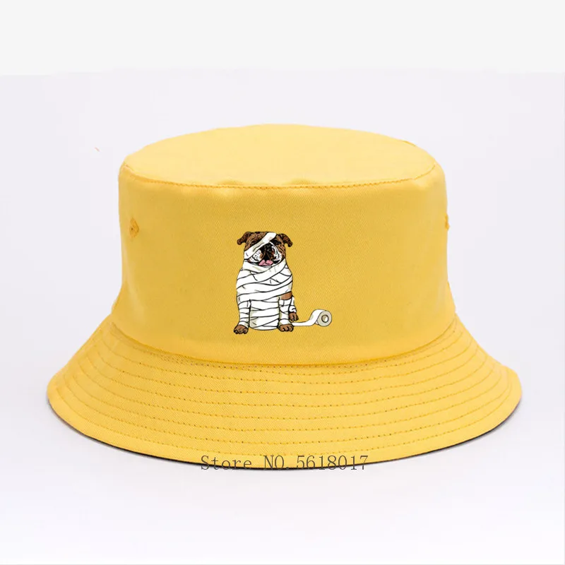 Мумия Английский бульдог для мужчин и женщин Панама уличный стиль Харадзюку