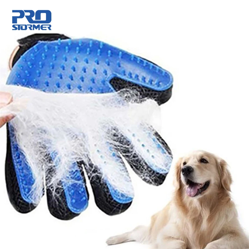 

Dog Pet Grooming Glove Silicone Cats Brush Comb Deshedding Hair Gloves Dogs Bath Cleaning Supplies Animal Combs by PROSTORMER