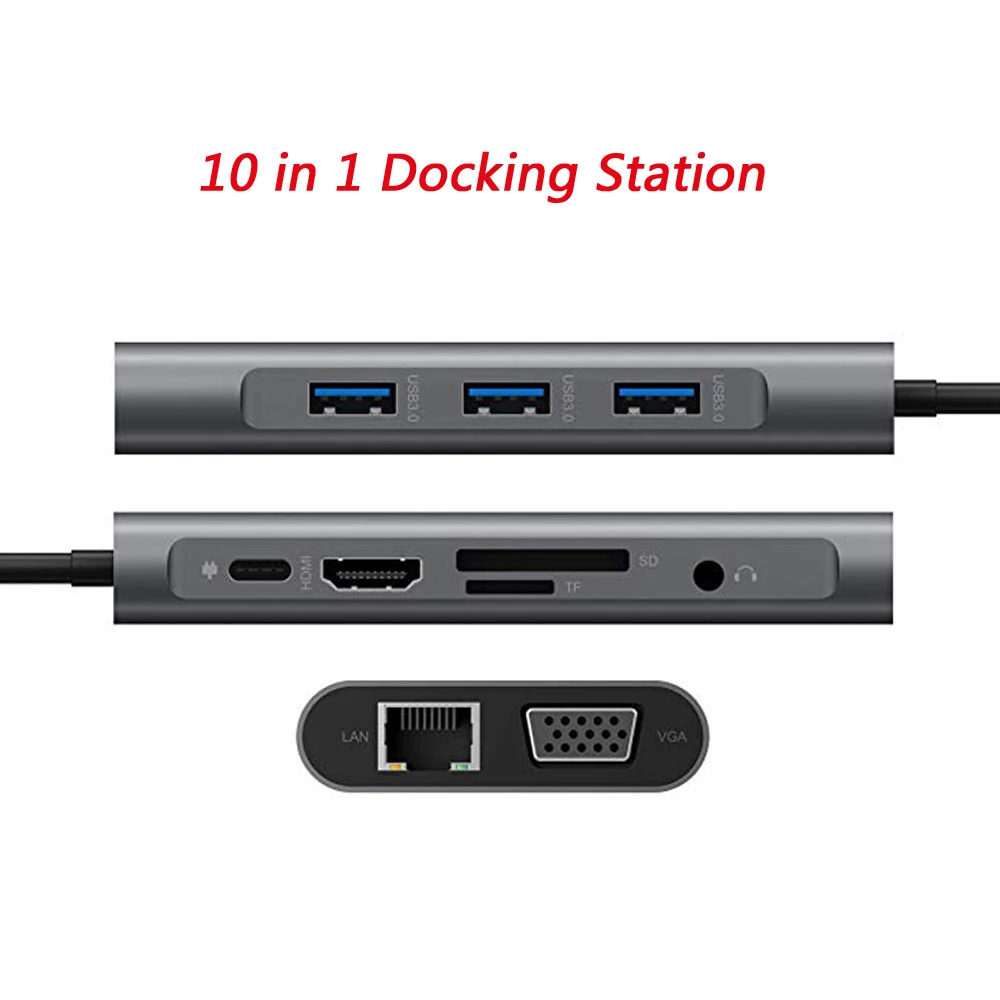 

Hub USB C Converter Type C to HDMI-compatible 4K VGA RJ45 Multi USB 3.0 PD Dock Station for MacBook Pro Docking Station USB C