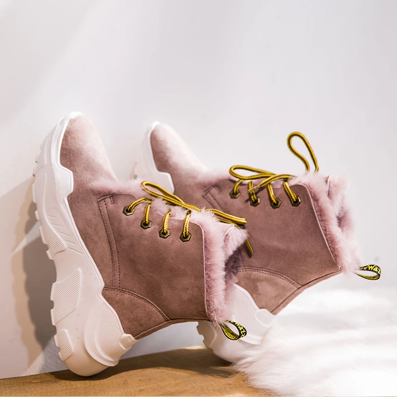 Зимние сапоги 2019 г. Новые теплые зимние средней длины на овечьем меху женские