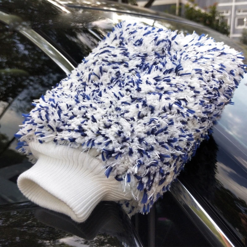 

Upgraded Plush Absorbency Glove High Density Car Cleaning Ultra Soft Easy To Dry Auto Detailing Microfiber Wash Mitt Cloth