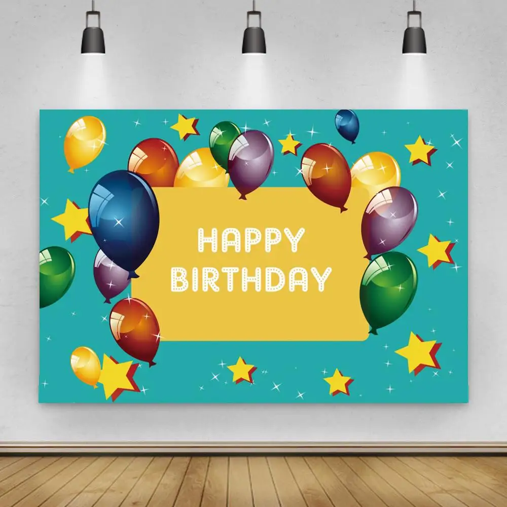 

Balloons Background For Photography Happy Birthday Party Silver Polka Dots Family Shoot Poster Photo Backdrop For Photo Studio