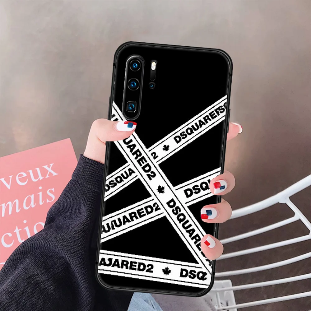 

Luxury Brand D2 DSQUARED2 Phone Case Cover Hull For Huawei P8 P9 P10 P20 P30 P40 Lite Pro Plus Smart Z 2019 black Cell Painting