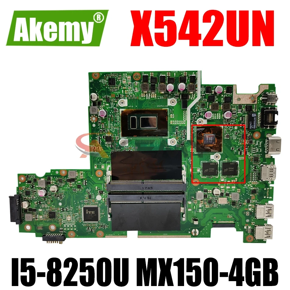 

AKEMY X542UN Laptop Motherboard For ASUS VivoBook 15 FL8000UN V587UN X542UR X542UQ X542Uoriginal Mainboard I5-8250U MX150-4GB