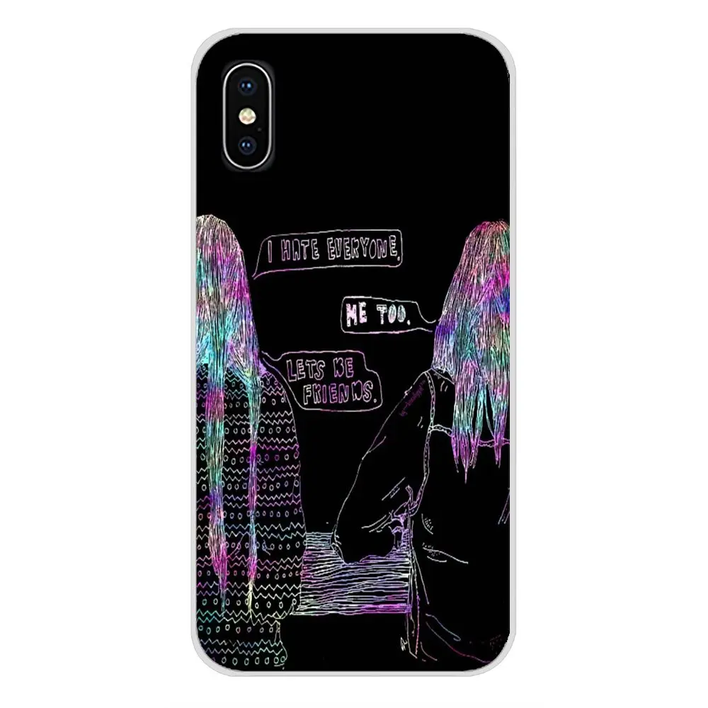 for apple iphone x xr xs 11pro max 4s 5s 5c se 6s 7 8 plus ipod touch 5 6 transparent tpu case happy best friend card bff mobile free global shipping
