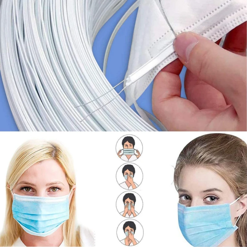 

50Pcs Nose Bridge Strips For Mask Aluminum Metal Nose Strip Adjustable Nose Clips Wire For DIY Mask Fix Wrap Making Accessories