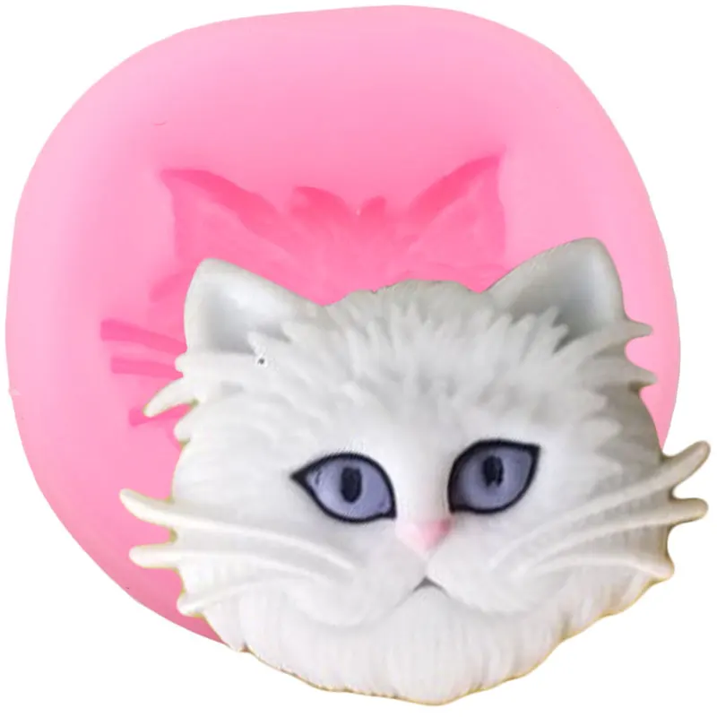 Симпатичные Силиконовые формы в виде кошачьего лица полимерная глина конфеты