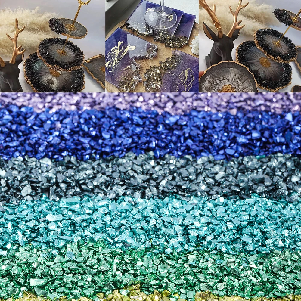 

20/50g Multi-color Broken Glass Stones Crystal Filler Crafts Nail Art Decorations UV Epoxy Resin DIY Crafts Jewelry Making Mold