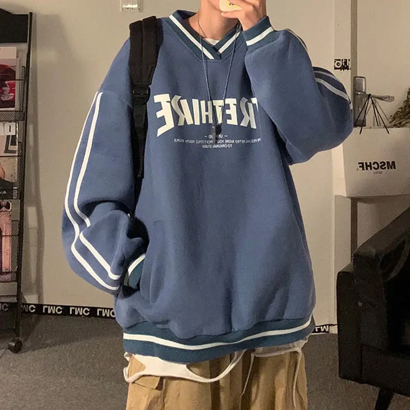 Американский винтажный брендовый свитшот с буквенным принтом Свободный