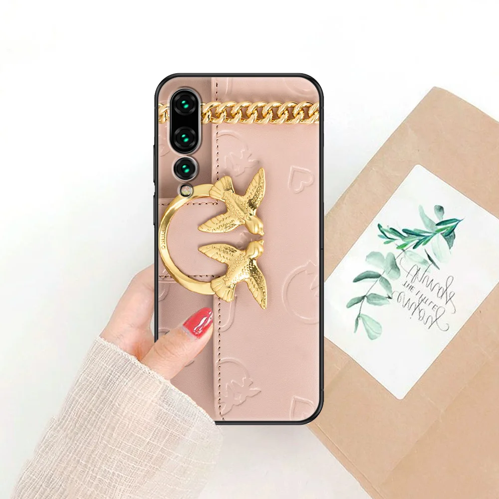 

Italian Brand PINKOes Phone case For Huawei P Mate P10 P20 P30 P40 10 20 Smart Z Pro Lite 2019 black fashion cover painting