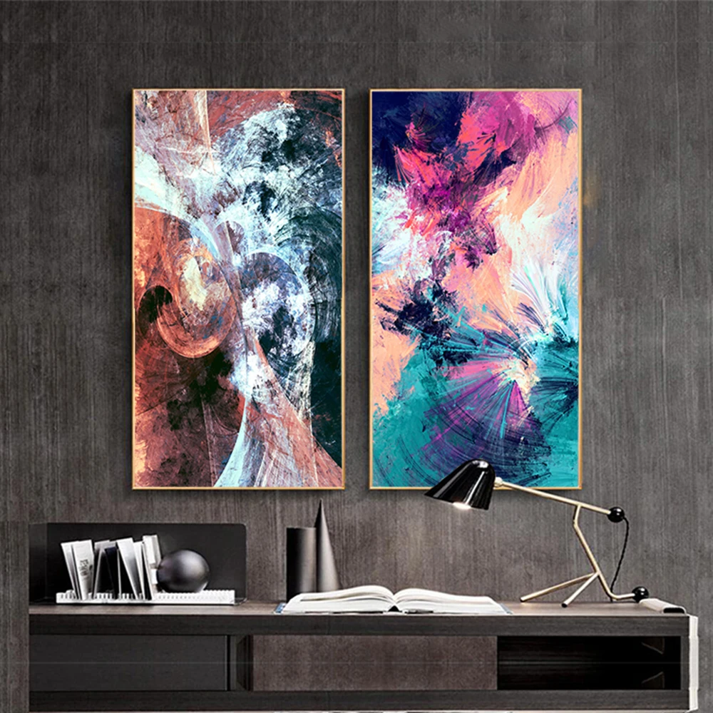 

Nordic Abstract Color Print On Canvas No Frame Wall Pictures Livng Room Bedroom Decorativas