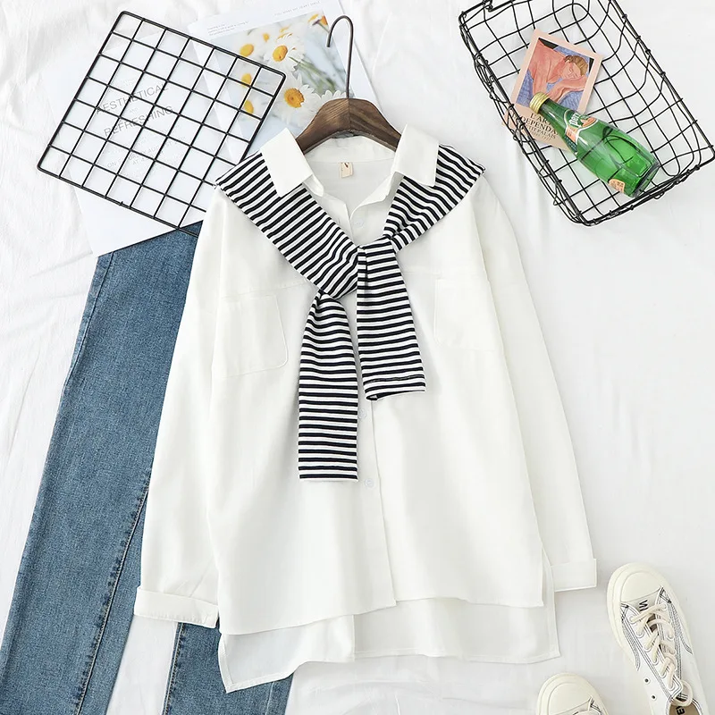 Женская блузка в стиле Харадзюку H.SA рубашка ярких цветов с матросским воротником