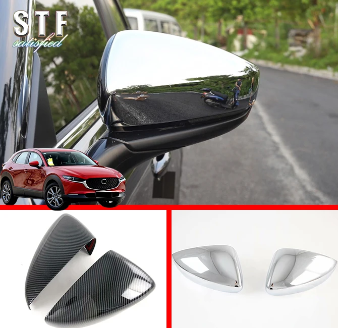 

ABS Car Accessories Side Mirror Cover Trim Rear View Cap Overlay Molding Garnish For Mazda Cx-30 Cx30 2020 2021