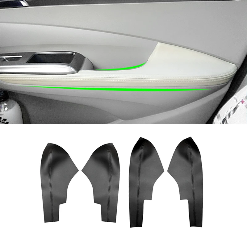 

Для Honda City 2008 2009 2010 2011 2012 2013 4 шт., кожаная панель подлокотника салона автомобиля из микрофибры, защитная отделка