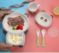 lets make childrens cartoon tableware food grade fork cup chicken food supplement baby plate tableware for the game