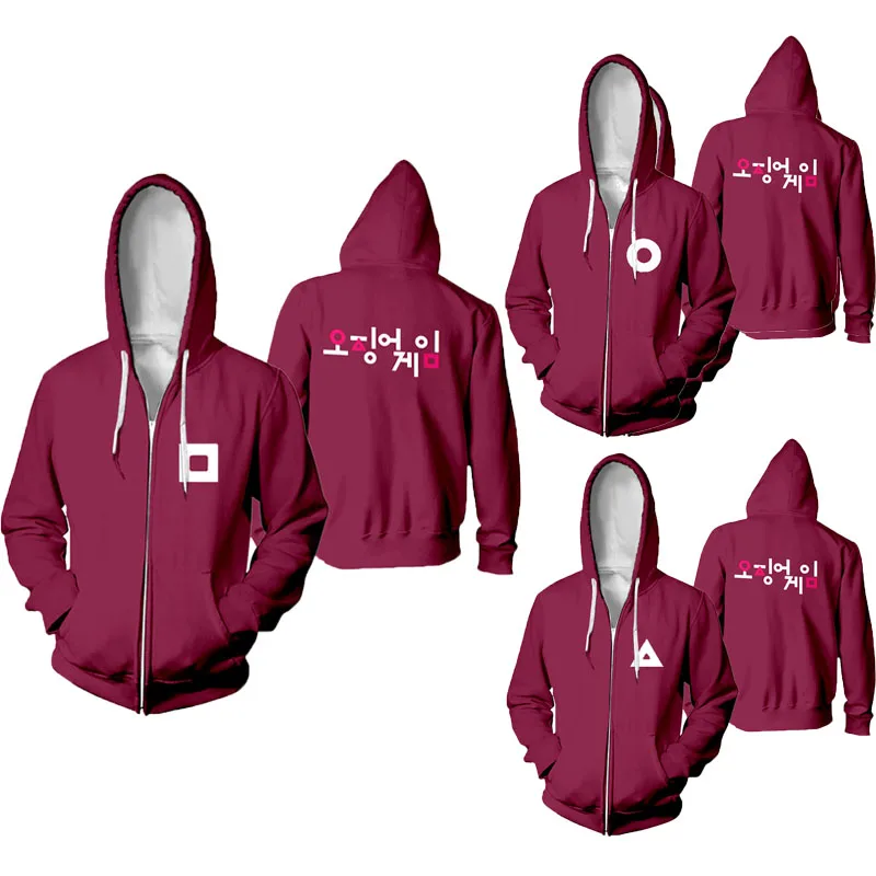 

Squid Game Hoodie Li Zhengjae 456 Printing Coat Plus Size Hooded Jackets Blue Coats Round Six Costumes Sportswear Halloween