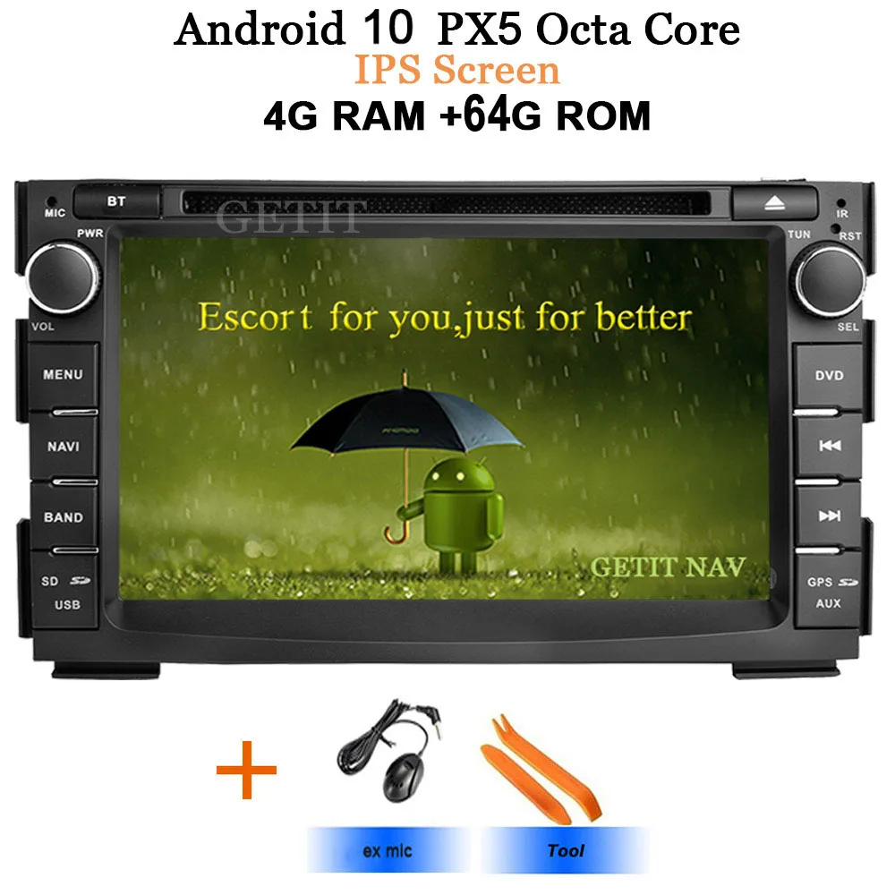 IPS PX5 4G-64G Android 10 Автомобильный мультимедийный dvd-плеер для KIA Ceed 2009 2010 2011 2012 Авто радио gps навигация obd2 DVR DSP чип ips 2 Din - Цвет: IPS PX5 4G-64G