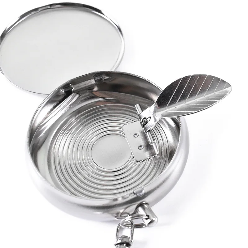 1 шт. карманная пепельница с брелоком портативная Мобильная из нержавеющей стали