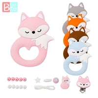 pacifier clip diy set silicone bpa free fox teething necklace pacifier clips holder chain baby boy and gilr nurse accessories