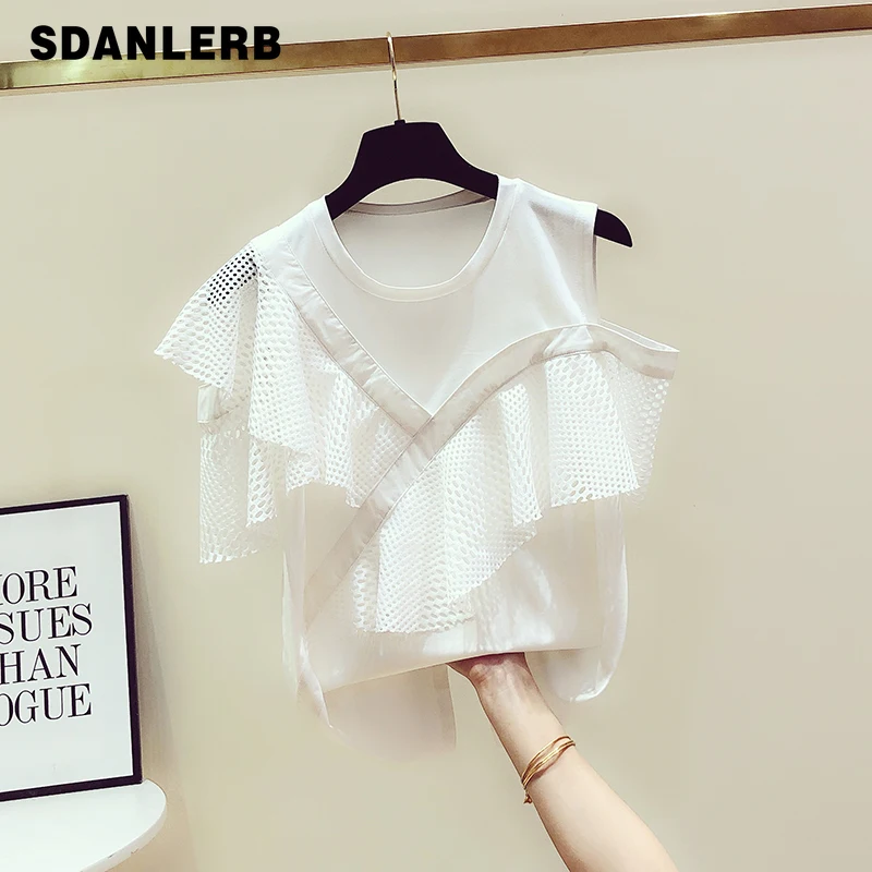 Летние белые Блузы для женщин 2020 новые корейские темпераментные вышитые ажурные