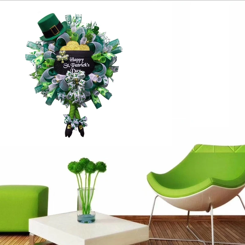 

Подвесные украшения на день Патрика, венок на день Патрика для украшения входной двери для фермерского класса