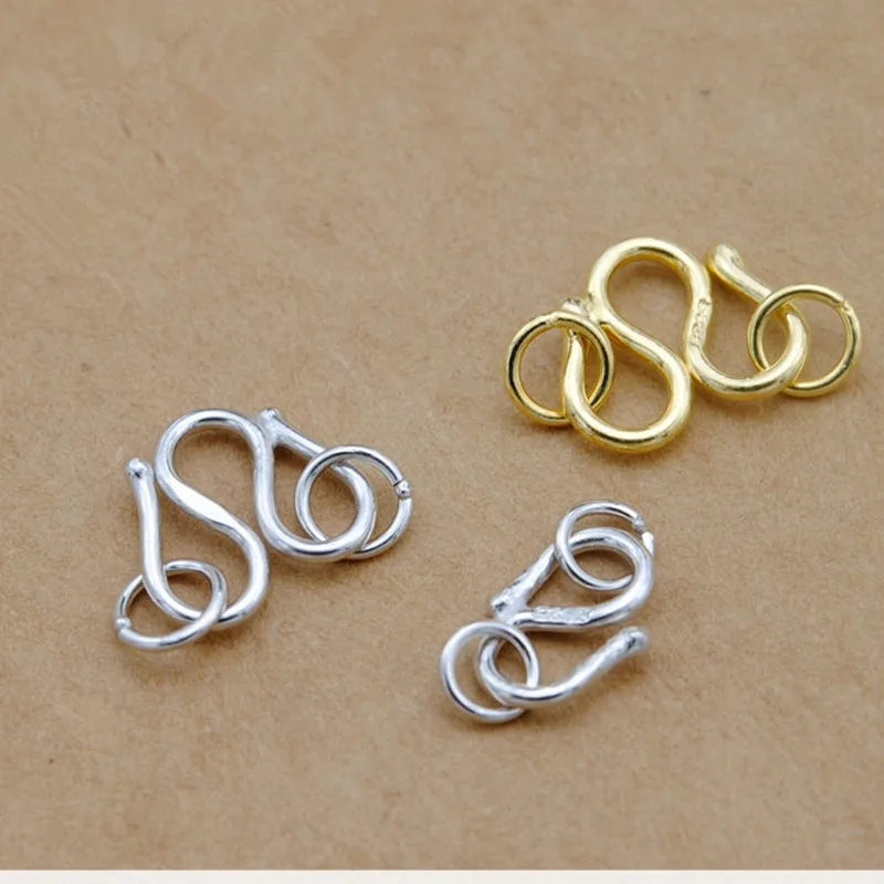 Высококачественная застежка из стерлингового серебра 925 пробы с разъемом для