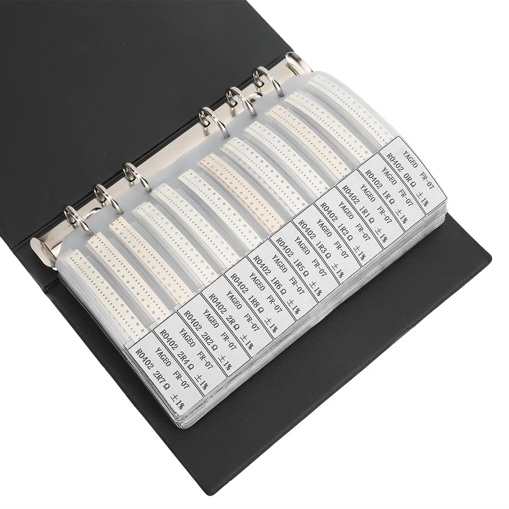 

0402 Series 80 Types Capacitors 170 Types Resistors Electronic Components Sample Book Black