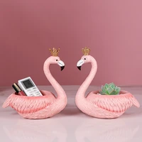 large size flamingo statue sculpture nordic home decor resin couple lover figurines ornament living room decoration wedding gift