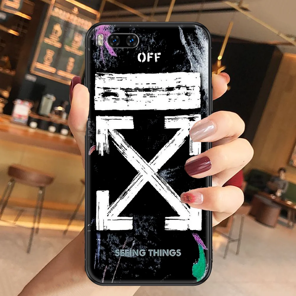 

OFF Trend Fashion Luxury White Brand Phone case For Xiaomi Mi Max Note 3 A2 A3 8 9 9T 10 Lite Pro Ultra black pretty coque art